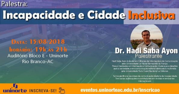 Palestra incapacidade e cidade inclusiva